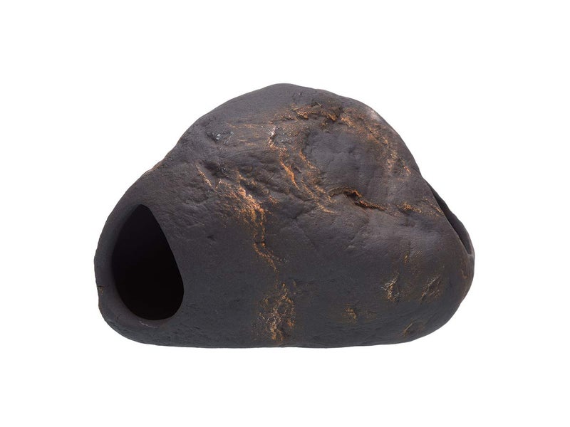 Plecoceramics زخرفة حجرية من بلاسيكوسيراميك - كهف حوض السمك للسيكلد، بيتا، والأسماك الصغيرة - ديكور مخبأ حوض السمك - منزل حجري للاختباء لأسماك البيتا (حجر ماجما كبير) - Image 5